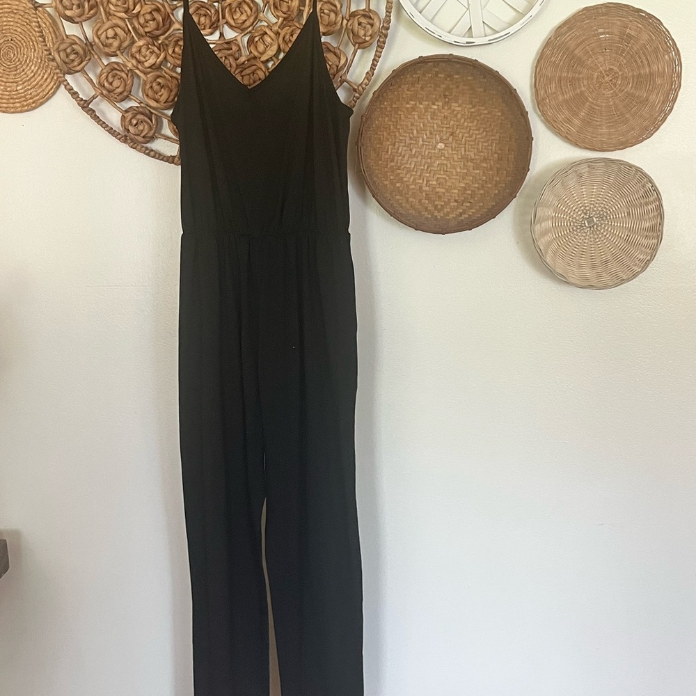 SHEIN Black Spaghetti Strap Jumpsuit Sleek Minimalist Design
